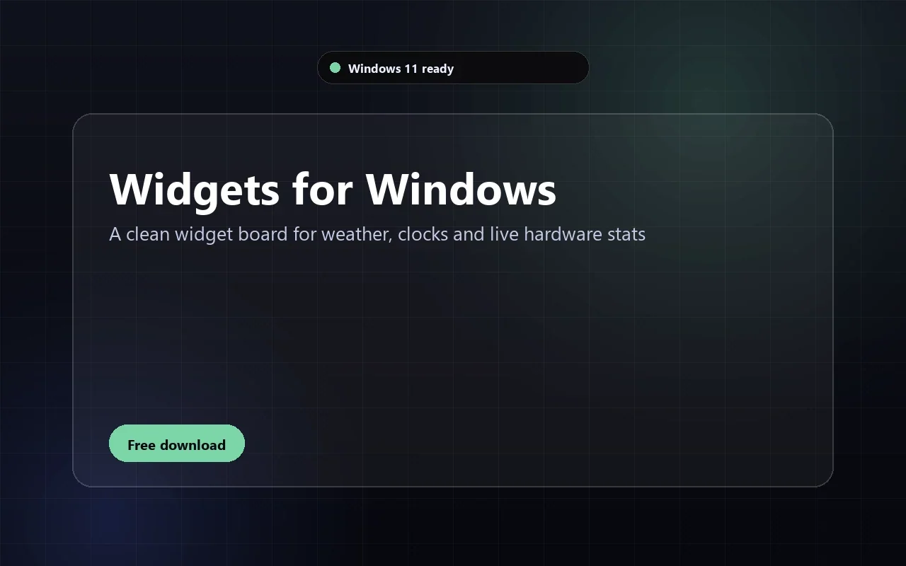 Widgets for Windows screenshot 1